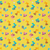 Baumwoll Webware Happy Easter Gelb